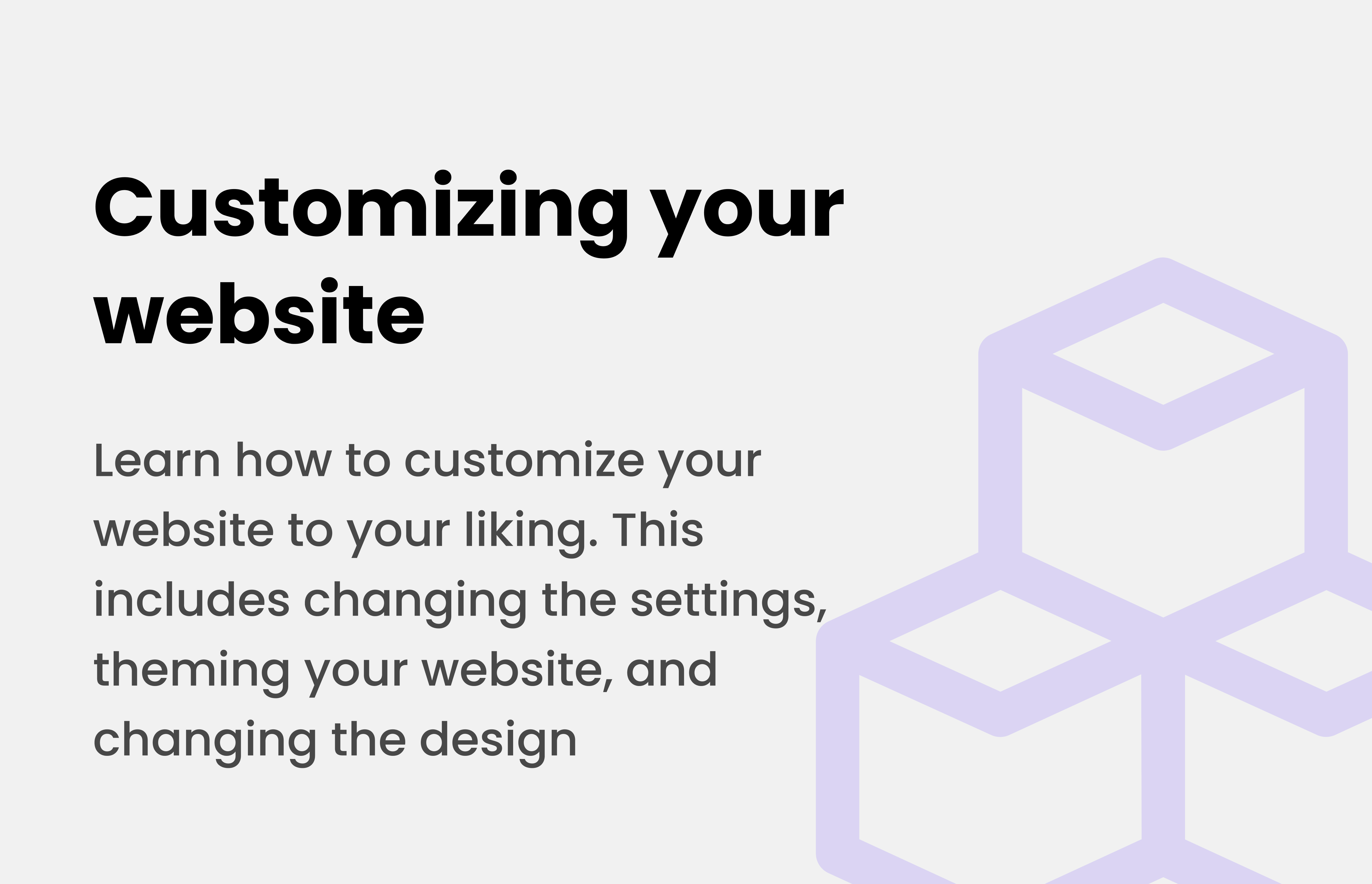 Customizing your website